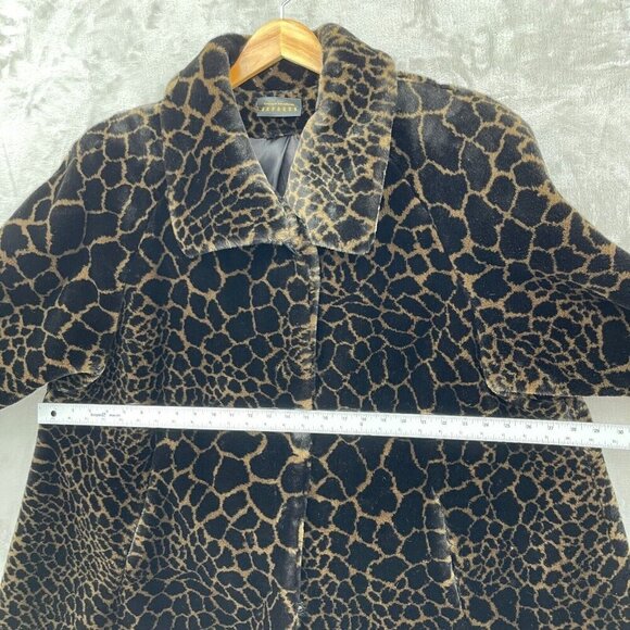 Vintage 90s Express Faux Fur Animal Print Coat Jacket Luxe USA Made - Picture 13 of 13